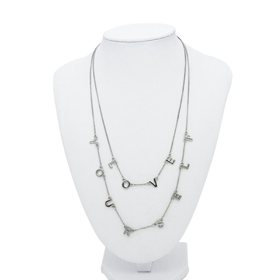 Estilo de acero de Hiphop del color de las cadenas dobles de plata de los collares de la joyería de la moda de la letra