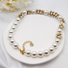 Collares de la joyería de la moda de Moissanite de la perla alrededor de la forma del aro para las mujeres