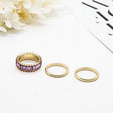 Las mujeres forman a anillos de la joyería el Zircon de acero inoxidable Opal Moonstone Gold Plated