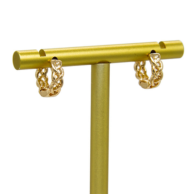 Pendientes del cartílago del oro de princesa Cut Earrings Diamond 14k del oro 10m m