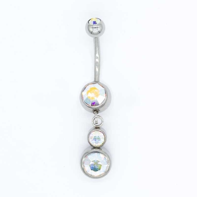 Gotas de acero quirúrgicas del Barbell de Crystal Stones Body Piercings Jewellery