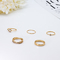 anillos de la joyería de la moda de Moissanite del oro de Ring Set Hug Adjustable Alloy de la boda del titanio 5pcs