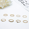 Boda ajustable Ring Set Alloy Gold Transparent Diamond Ring 5pcs del titanio del abrazo
