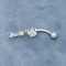 Tres Barbell curvado de acero de plata de la joyería 14ga de las perforaciones del cuerpo de los Zircons