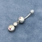 Gotas de acero quirúrgicas del Barbell de Crystal Stones Body Piercings Jewellery