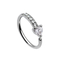 Corazón alrededor del anillo de nariz indio de plata de las gemas de la CZ 316 8m m de acero inoxidables