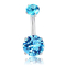 El Zircon azul doble empiedra la joyería de perforación Opal Navel Ring del titanio 14G