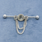 Color plata claro de Crystal Industrial Piercing Dangle Jewelry 14G 38m m
