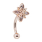 Las gemas del claro de Rose Gold Eyebrow Piercing Jewelry florecen el acero inoxidable 16G 316