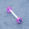 3 pedazos de Crystal Gems Plastic Barbell Tongue que perfora 14G hipoalérgico