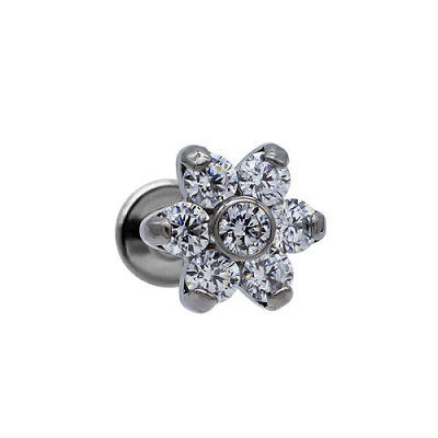 Anillo de nariz colorido del estilo de Labret del hilo de Crystal Titanium Piercing Jewelry Internal