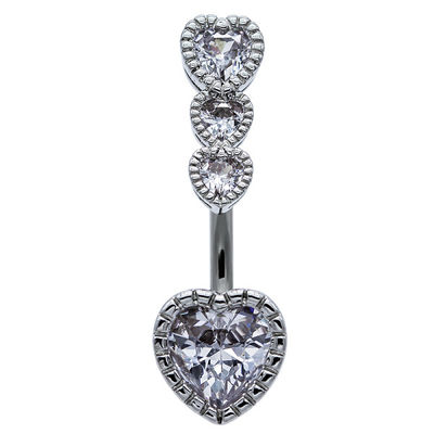 Crystal Belly Button Rings del ombligo de las perforaciones de las mujeres de acero inoxidables de la joyería